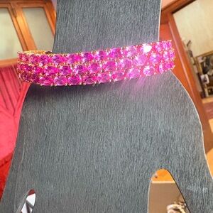 Beautiful 3 Row Pink Stone Bracelet